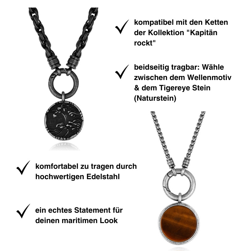 Kettenanhänger Wellenritt (beidseitig Tragbar) aus Edelstahl