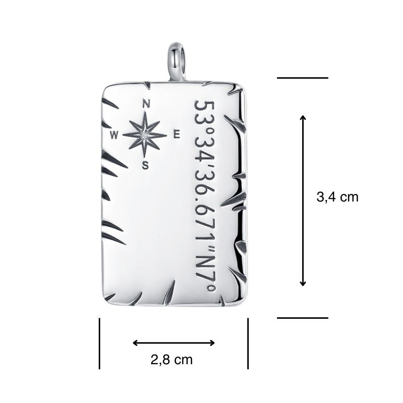 Kettenanhänger Backbord aus Edelstahl