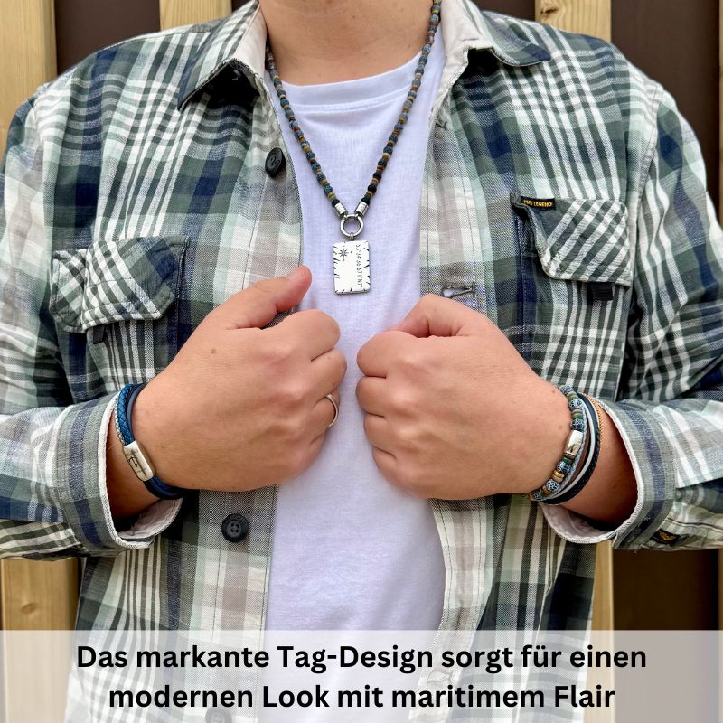 Kettenanhänger Backbord aus Edelstahl