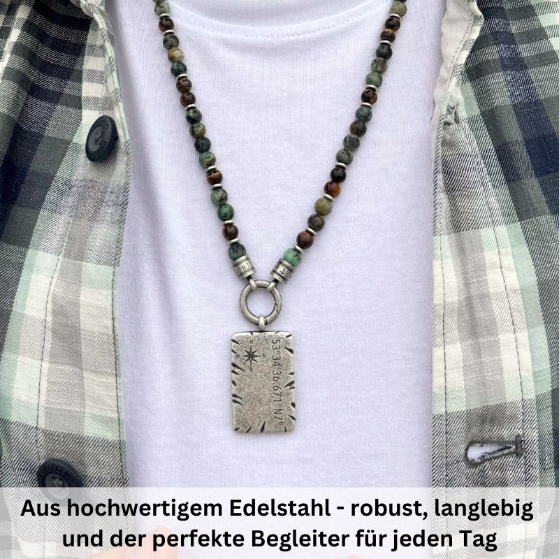 Kettenanhänger Backbord aus Edelstahl