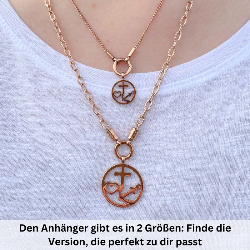Kettenanhänger Glaube Liebe Hoffnung aus Edelstahl (klein)