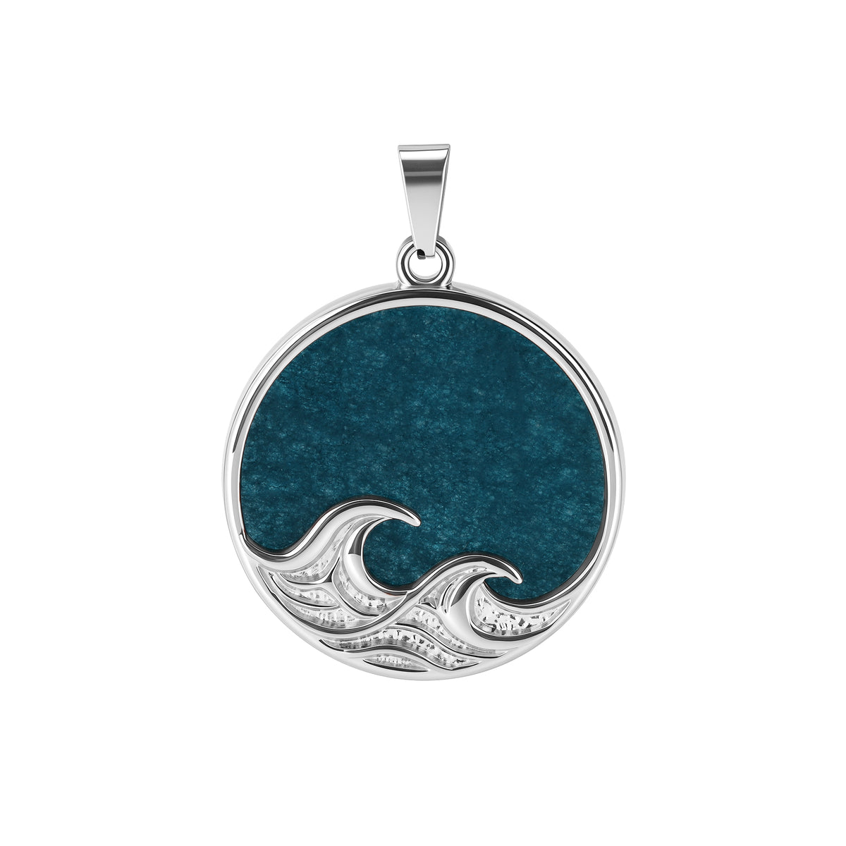 Kettenanhänger Ocean Line (Blauer Apatit) aus Edelstahl