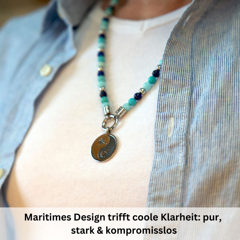 Kettenanhänger Ostfriesisches Yin-Yang aus Edelstahl (Kapitän rockt)