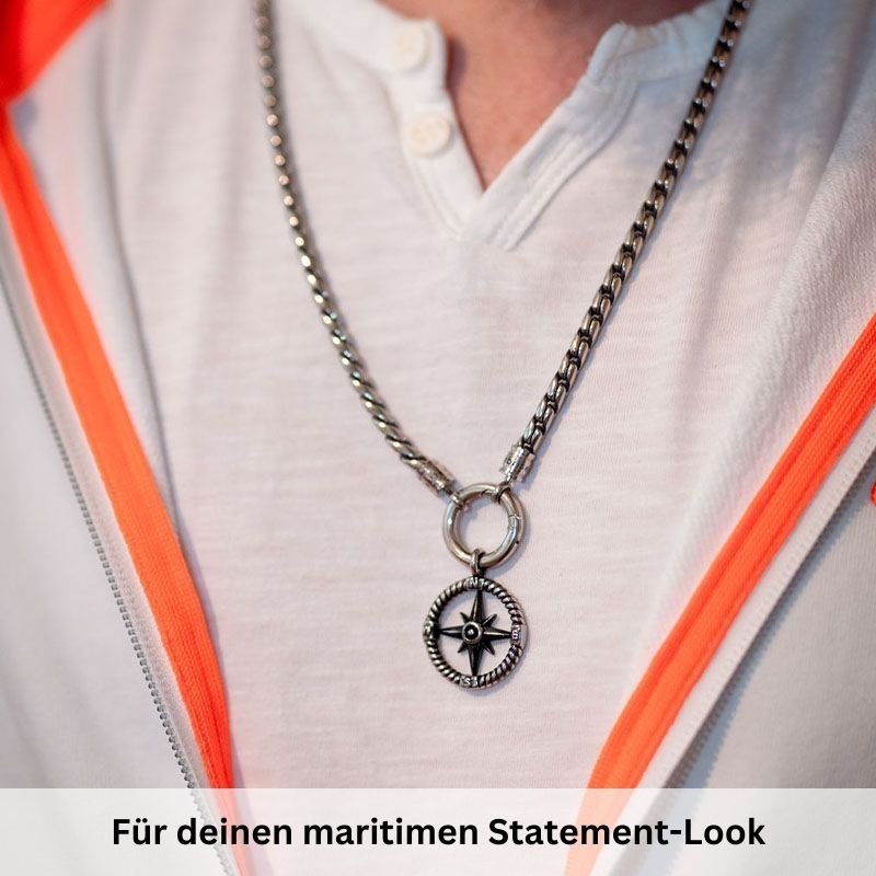 Kettenanhänger Windrose aus Edelstahl (Kapitän rockt)