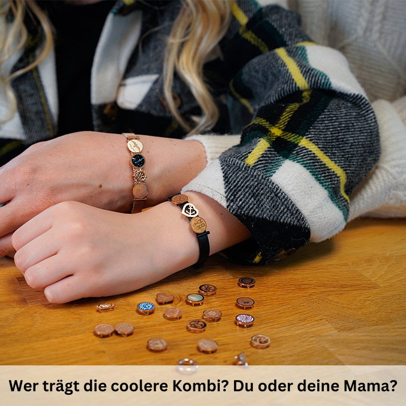 Kids-Armband Veggie-Leder blau (Lüttje-Charming)