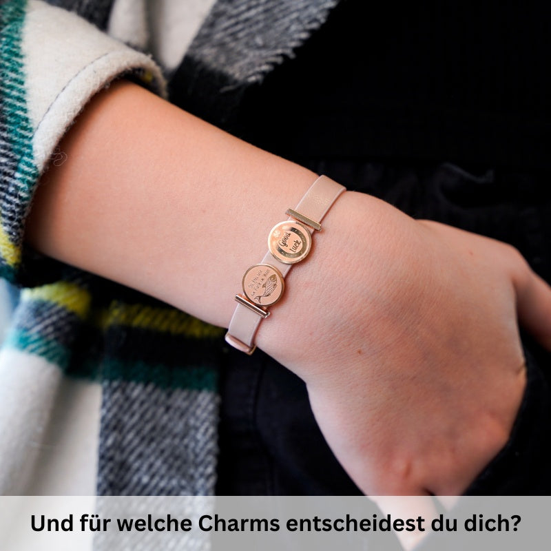 Kids-Armband Veggie-Leder rose (Lüttje-Charming)