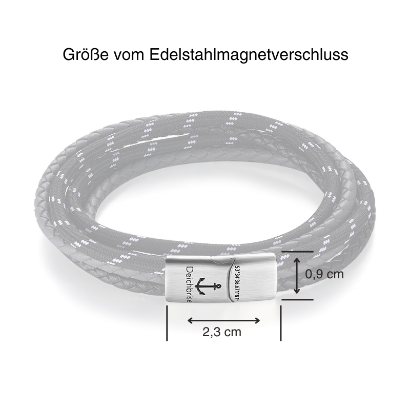 Leder & Segeltau Armband Schlichter Friese (doppelt) (Multistrang)