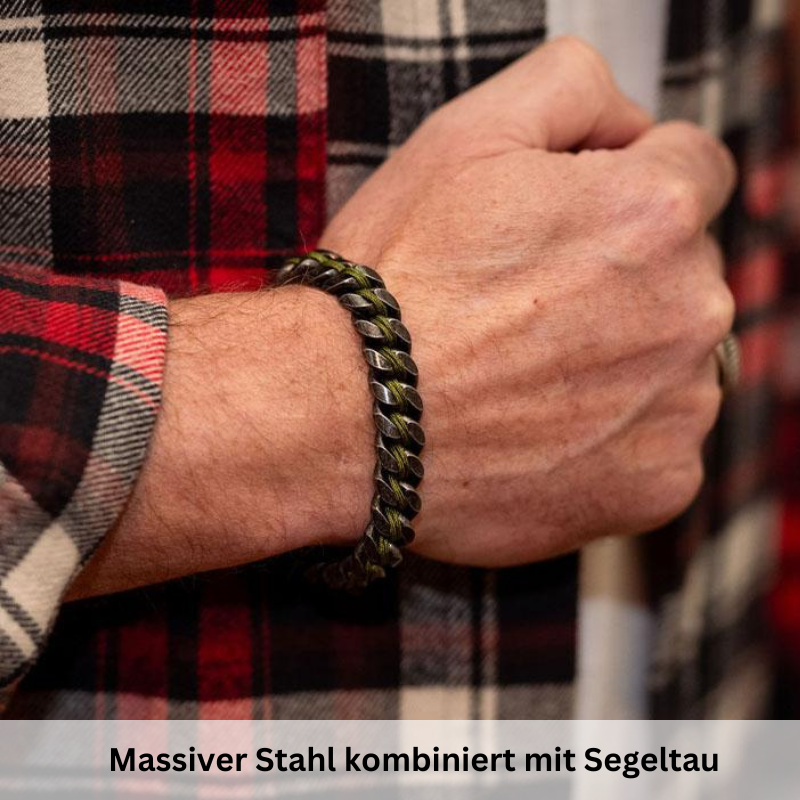 Stahltau Armband Green Sea (black-vintage)