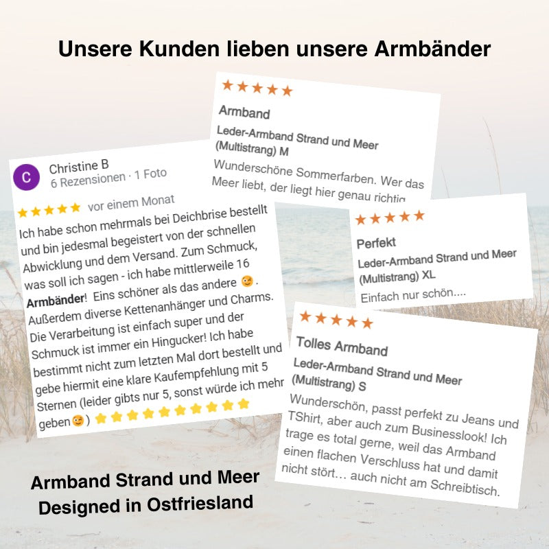 Leder-Armband Strand und Meer (Multistrang)