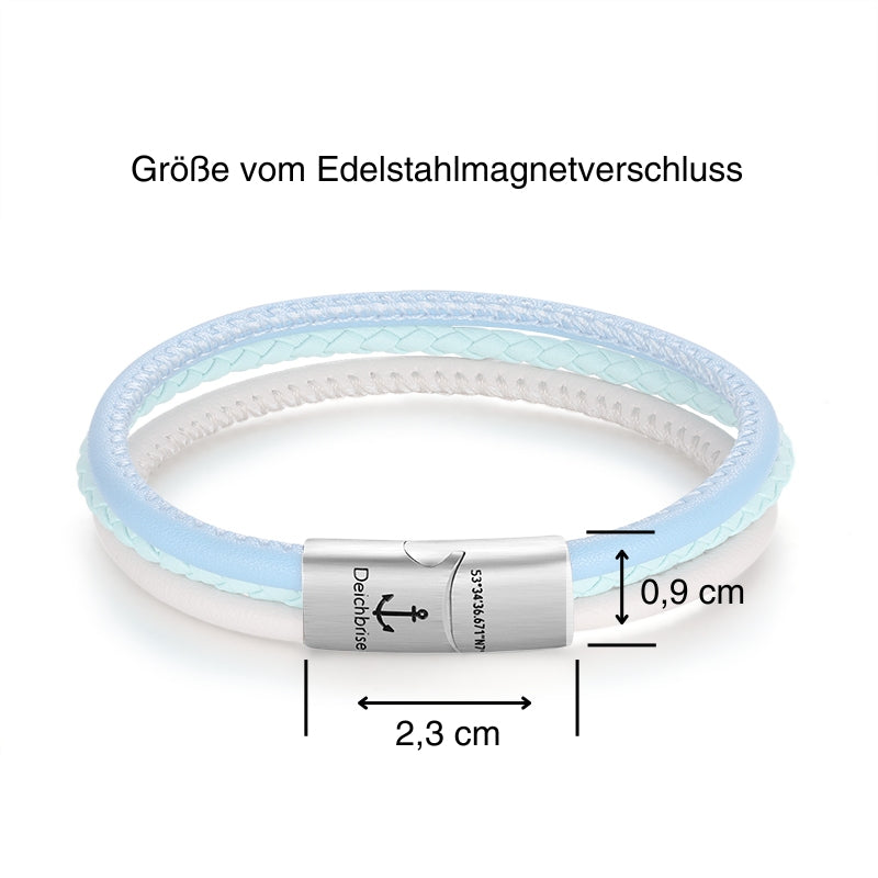 Leder-Armband Strand und Meer (Multistrang)