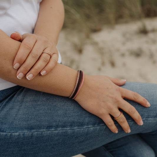 Leder- und Segelseil Armband Küstentraum (Multistrang)