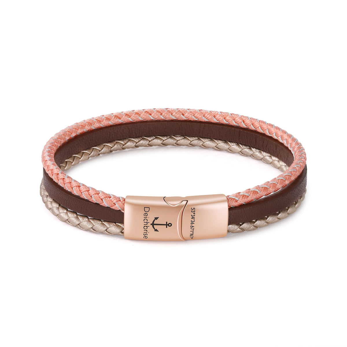 Leder- und Segelseil Armband Küstentraum (Multistrang)