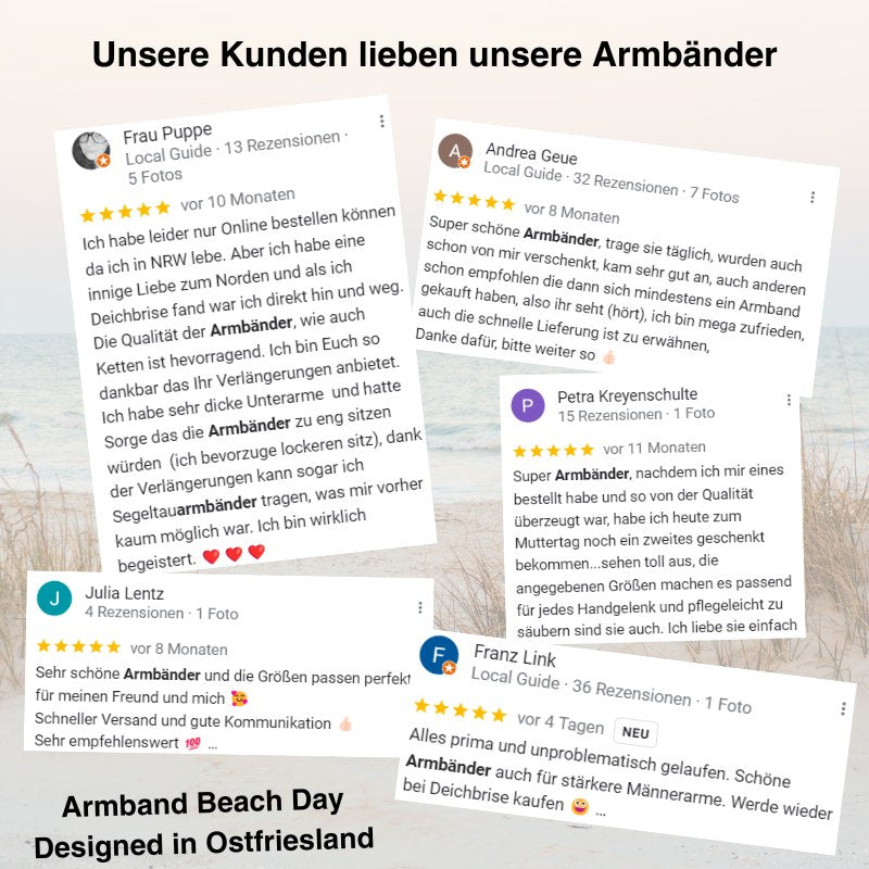 Leder & Segelseil Armband Beach Day (Multistrang)