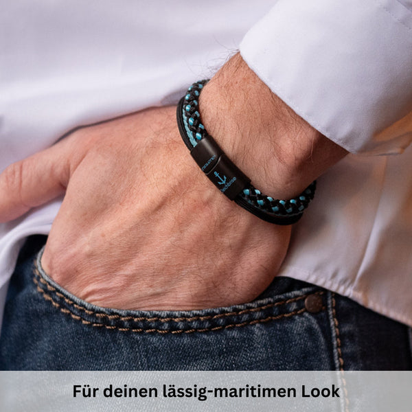 Leder & Segeltau Armband Deep Blue Sea (Multistrang)