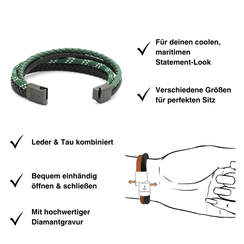Leder & Segeltau Armband Leezdorf (Multistrang)