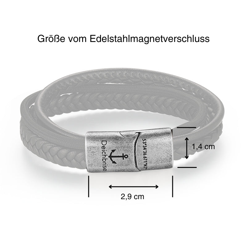 Leder & Segeltau Armband Rocky (Multistrang)