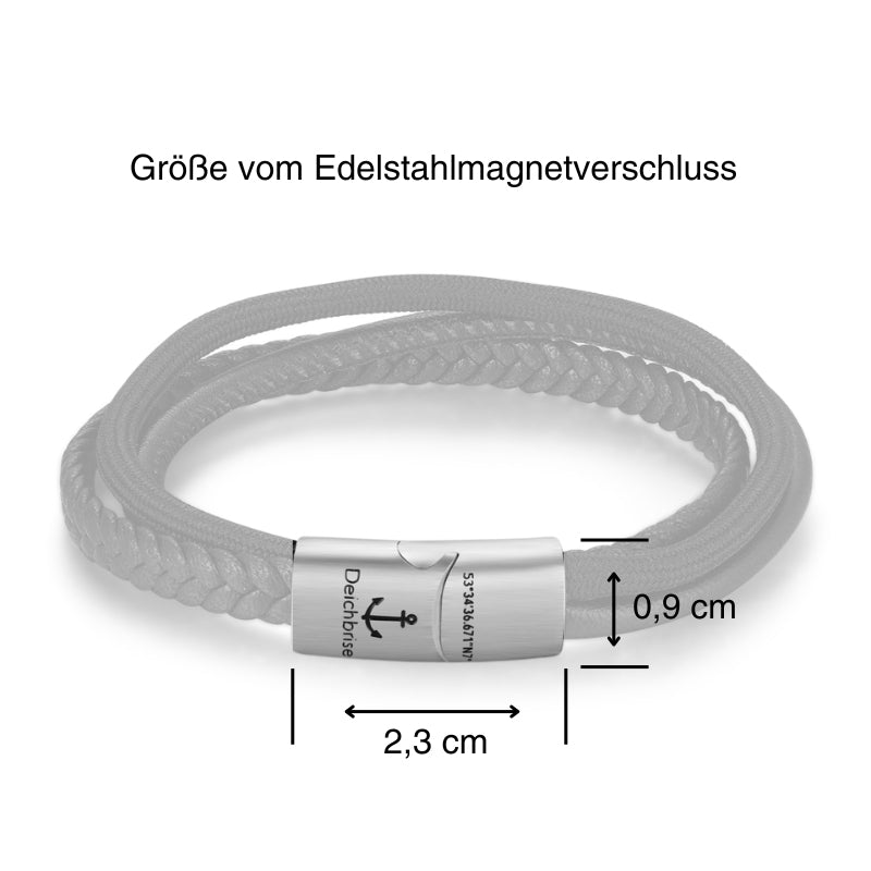 Leder & Segeltau Armband Small Rocky (Multistrang)