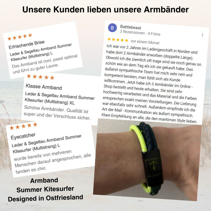 Leder & Segeltau Armband Summer Kitesurfer (Multistrang)