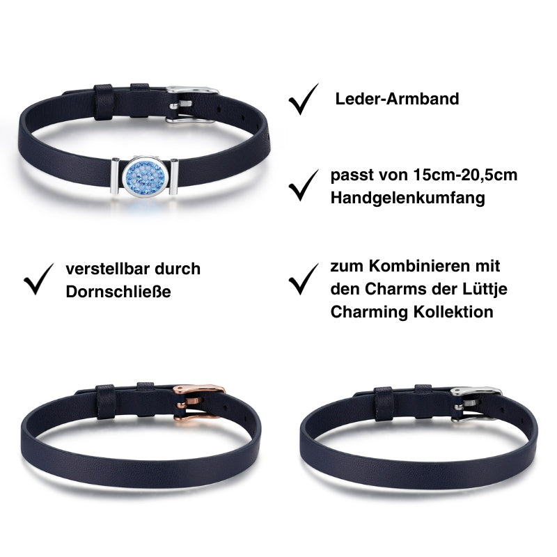 Armband Leder marineblau (Lüttje-Charming)