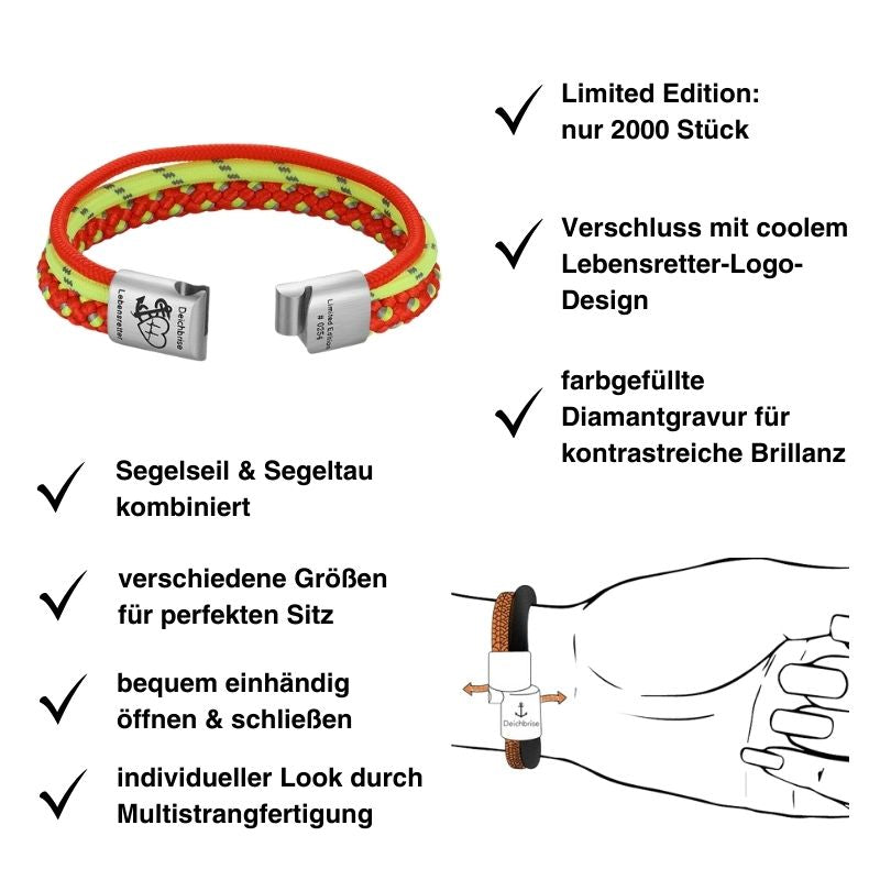 Limited Edition Lebensretter - Multistrang Armband mit Schlüsselanhänger (2000 Stück)