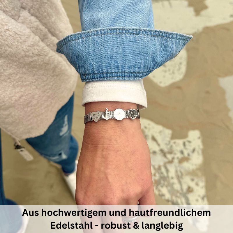 Lüttje-Charming Bundle Mesh + 3 Charms inkl. Stopper & Clap