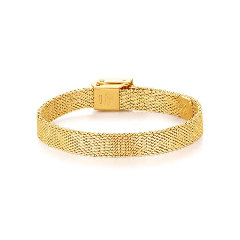 Mesh-Armband in Gold mit flacher Schließe