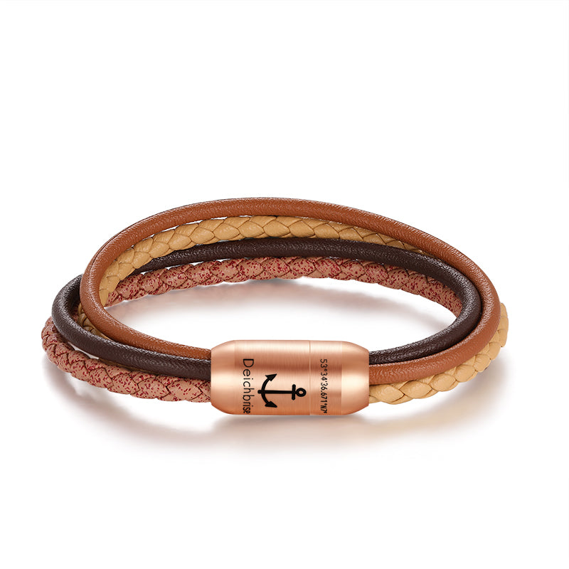 Multistrang Armband Strandgezeiten (Fibre Leder) (Veggie)