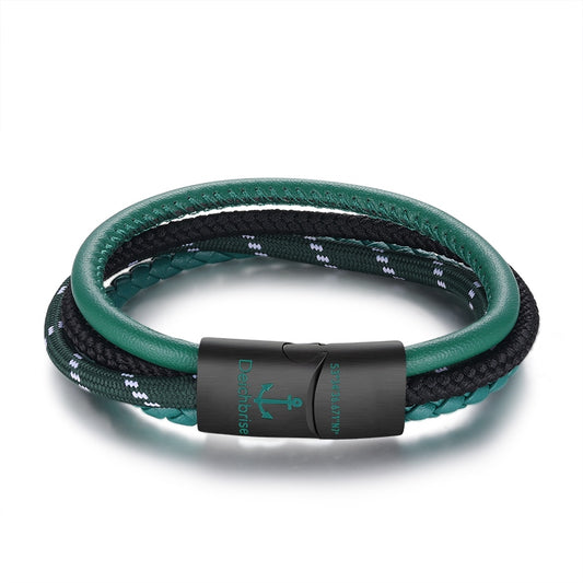 Leder & Segelseil Armband Deichgras (Multistrang)
