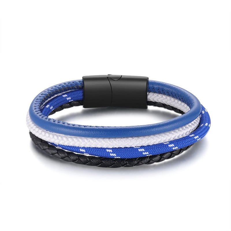 Leder & Segelseil Armband Hansestadt (Multistrang)