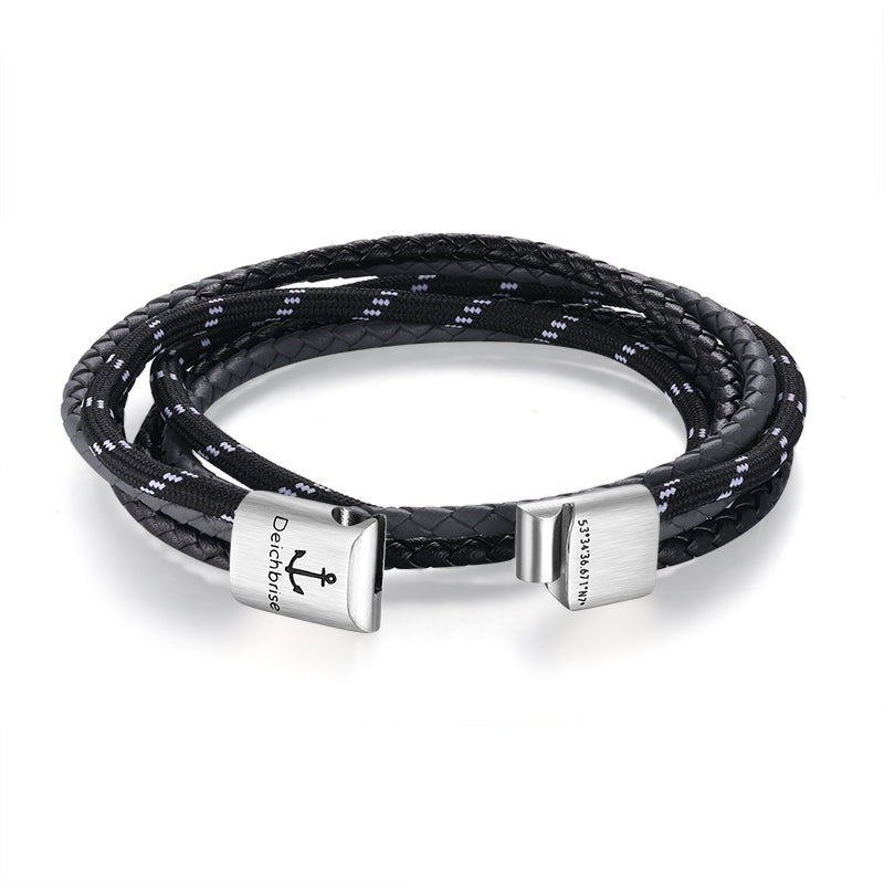 Leder & Segeltau Armband Schlichter Friese (doppelt) (Multistrang)