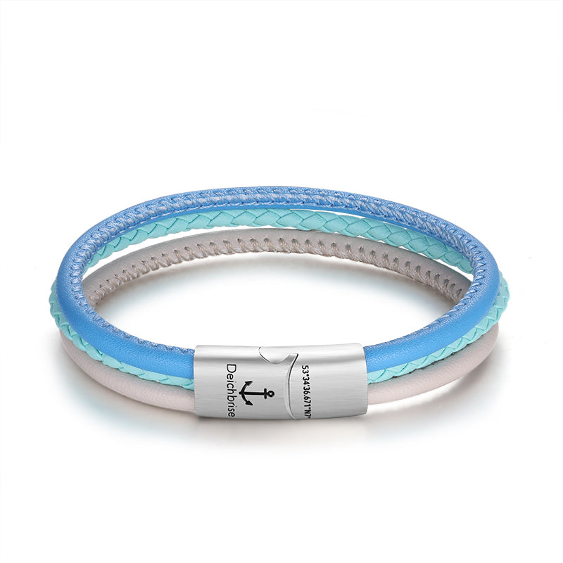 Leder-Armband Strand und Meer (Multistrang)