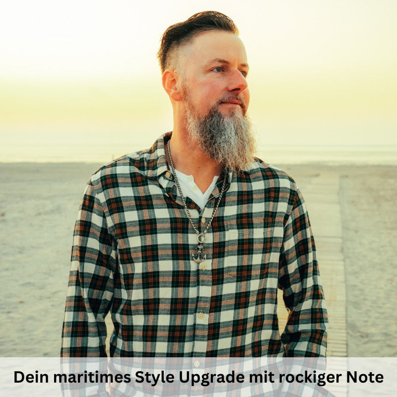 Kettenanhänger Big Anker mit Totenkopf aus Edelstahl