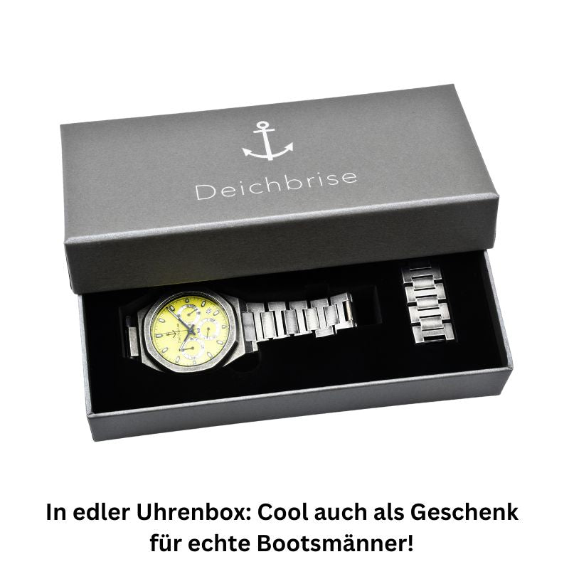 Chronograph Bootsmann 41mm (Herren) (Vintage-Gelb)
