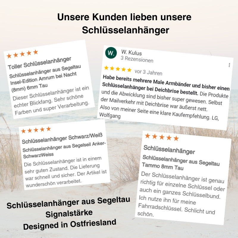 Schlüsselanhänger aus Segeltau Signalstärke