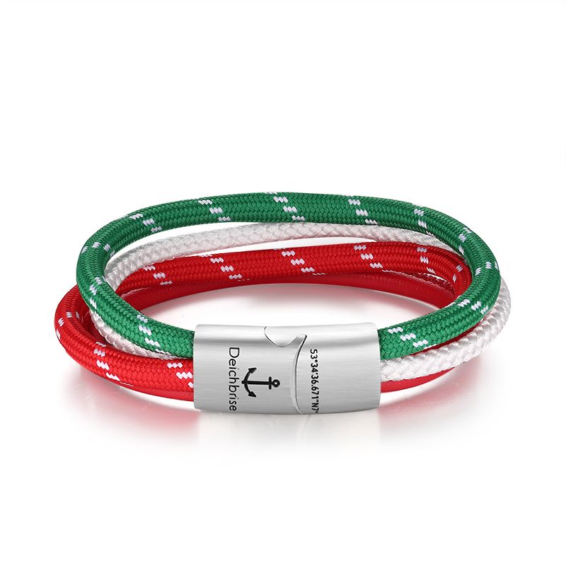 Leder & Segelseil Armband Südwind (Multistrang)