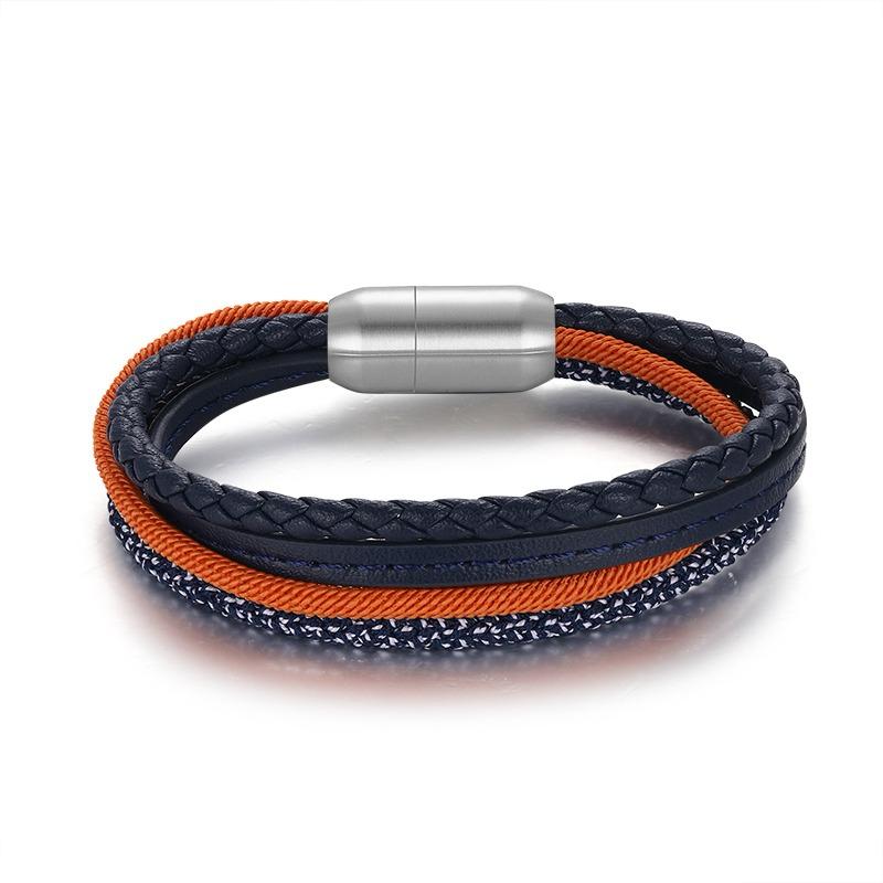 Multistrang Armband Blue Sun (Segelseil & Fibre Leder) (Veggie)