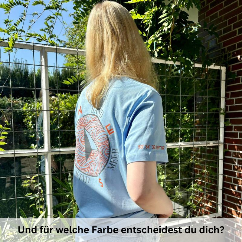 Unisex T-Shirt "Pellworm" (rosa) / "Amrum" (blau)