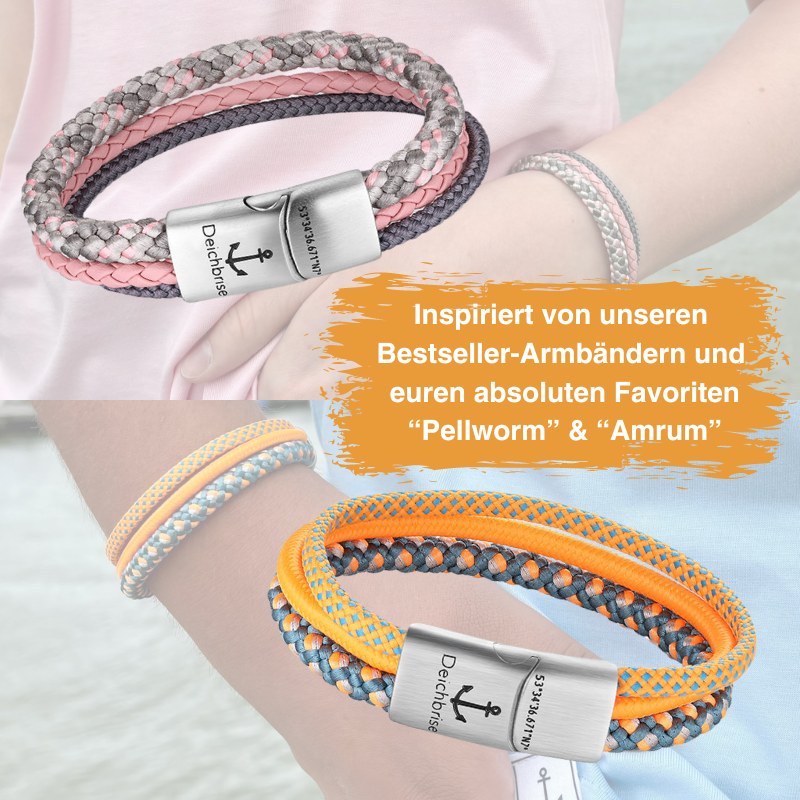 Unisex T-Shirt "Pellworm" (rosa) / "Amrum" (blau)