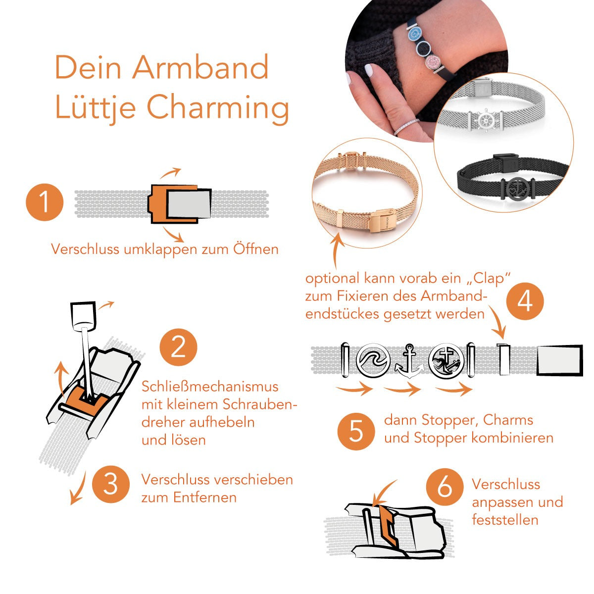 Armband Edelstahl-Mesh (Lüttje-Charming)