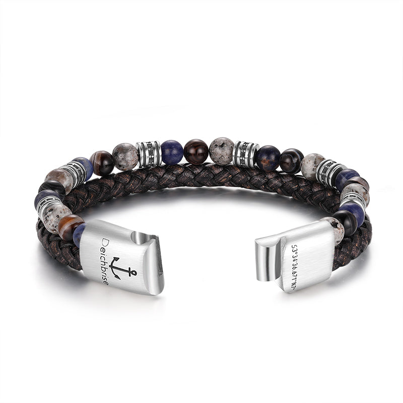 Armband Meereswellen (Multistrang) Achat, Feuerstein & Sodalith