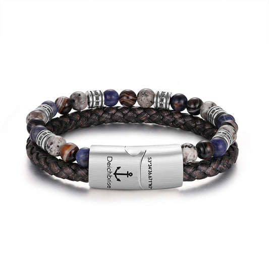 Armband Meereswellen (Multistrang) Achat, Feuerstein & Sodalith