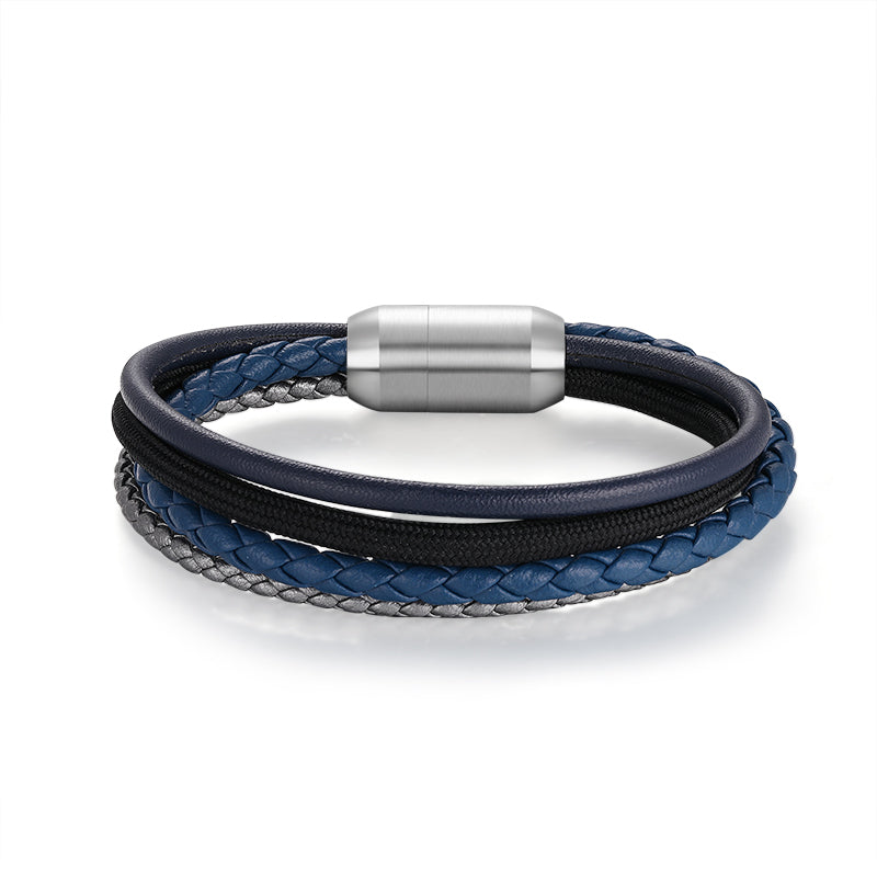 Multistrang Armband Dark Waves (Fibre Leder & Segelseil) (Veggie)