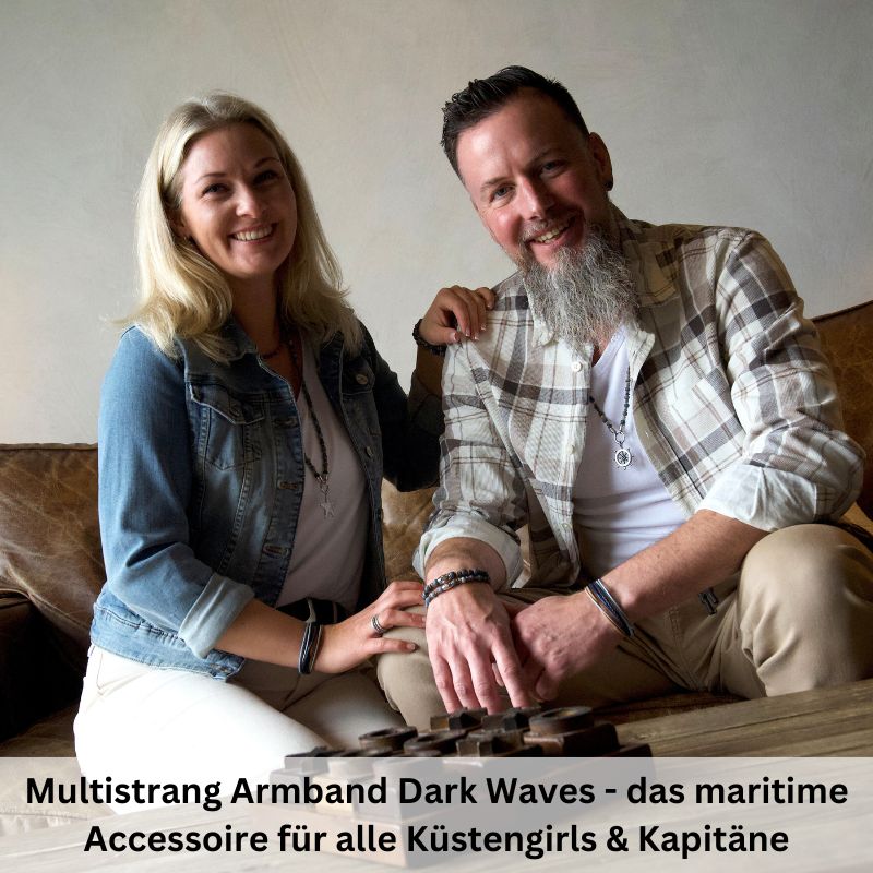 Multistrang Armband Dark Waves (Fibre Leder & Segelseil) (Veggie)