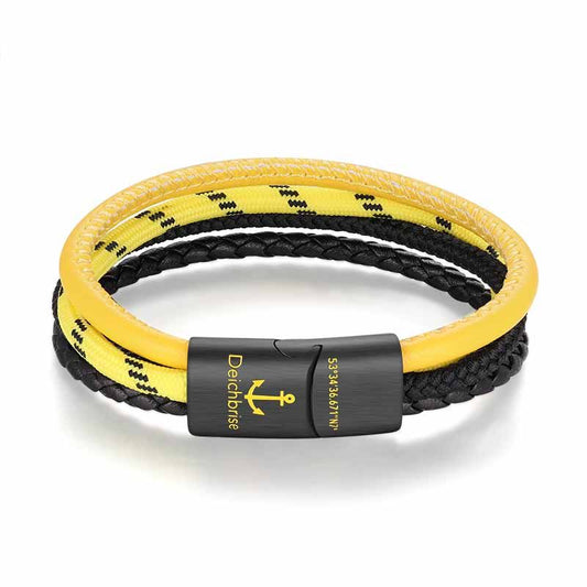 Leder & Segeltau Armband Leuchtsignal (Multistrang)
