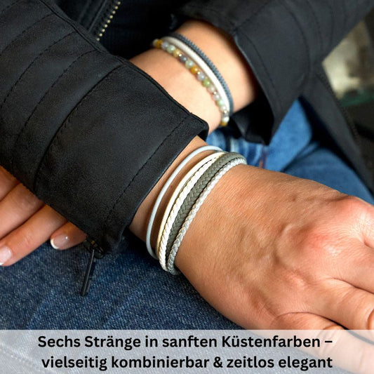 Multistrang Armband Joleen 2 (Fibre Leder) (Veggie)