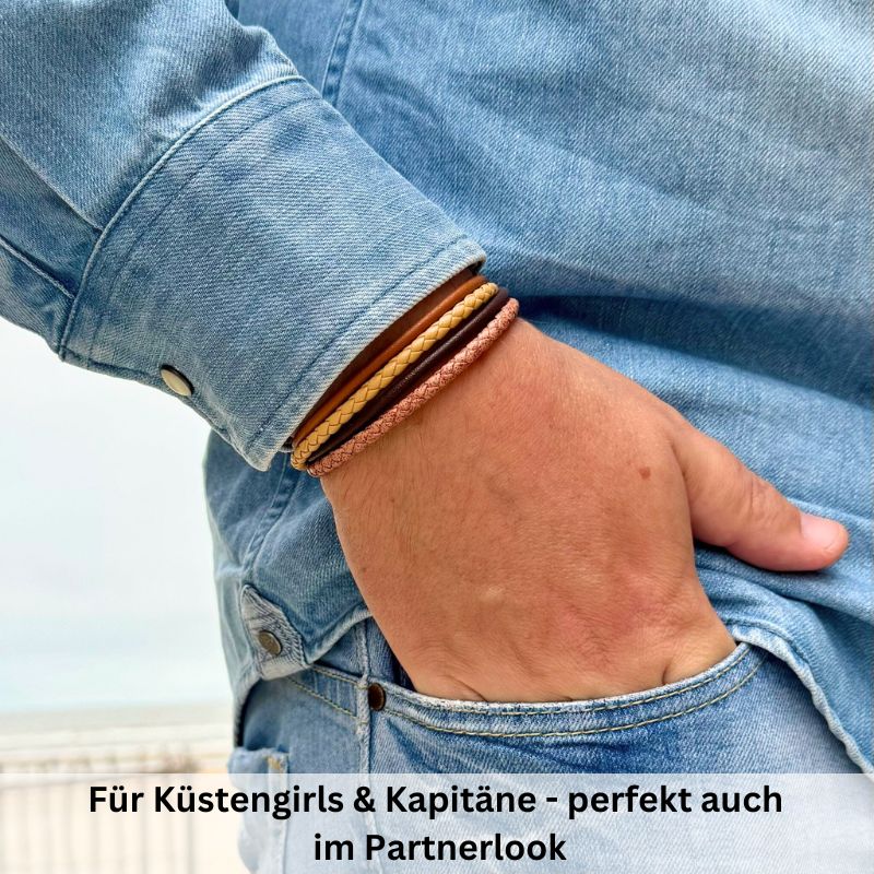 Multistrang Armband Strandgezeiten (Fibre Leder) (Veggie)