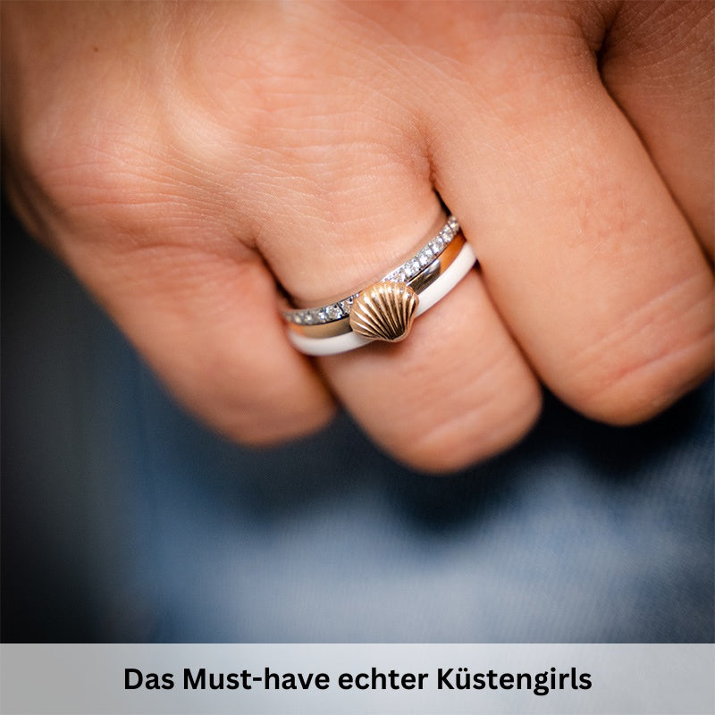 Muschel Ring aus Edelstahl (Stapelring)