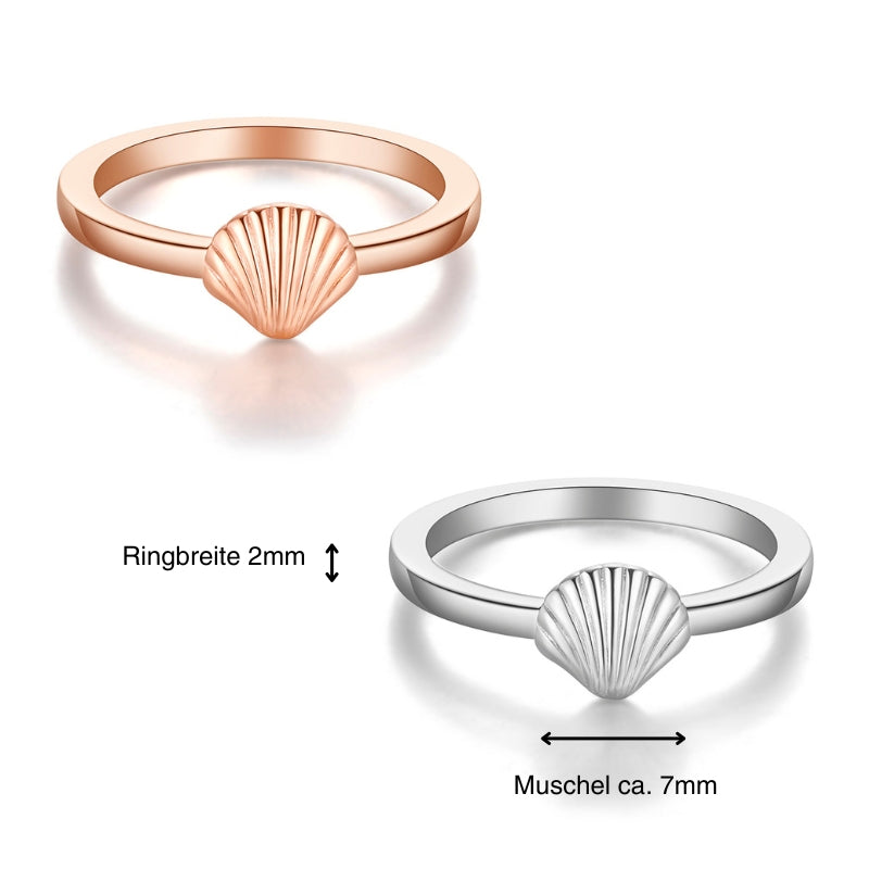 Muschel Ring aus Edelstahl (Stapelring)
