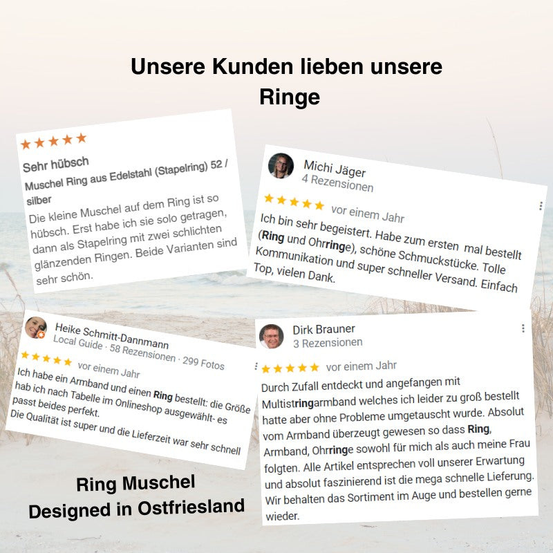 Muschel Ring aus Edelstahl (Stapelring)