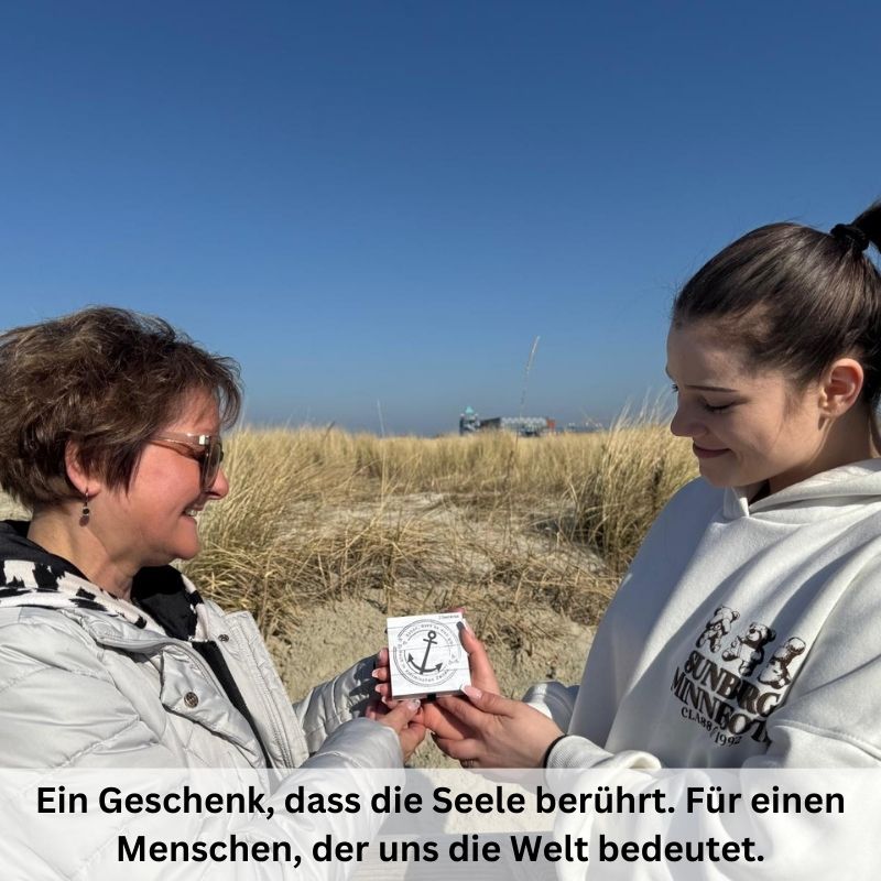 Kette mit Anhänger "Mama der Anker zu meinem Herzen" (mit Rund-Karabiner) aus Edelstahl